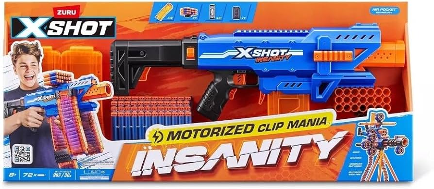 Amazon.co.jp: Zuru XSHOT Insanity 電動クリップブラスター&ダーツ72